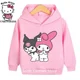 thumbnail image 4 of Sudaderas con capucha Kawaii Kuromi para niños de 2 a 13 años, sudadera con estampado de dibujos animados de Anime, sudadera Harajuku de manga larga para niños, primavera y otoño, 4 of 5
