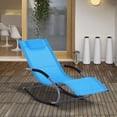 thumbnail image 2 of Homiyad Chaise Rocker Patio Lounge Chairs with Recliner w/ Detachable Pillow & Durable Weather-Fighting Fabric, Blue, 2 of 8