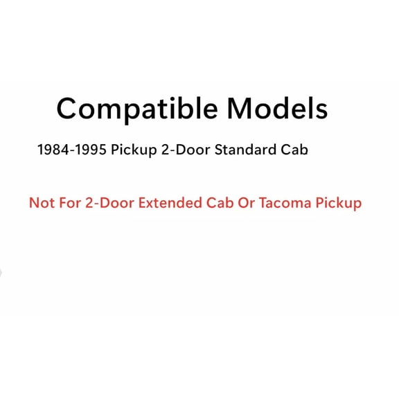 Stationary Back Window Back Glass Compatible with Toyota Pickup 2-Door Standard Cab 1984-1995 Models (Not For Tacoma, or Extended Pickup)