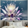 thumbnail image 2 of JEUXUS Lotus Flower Zen Pictures Floral Blooming Wall Decoration Tapestry Painting, 2 of 6