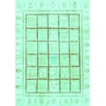 thumbnail image 1 of Ahgly Company Machine Washable Indoor Rectangle Abstract Turquoise Blue Modern Area Rugs, 5' x 7', 1 of 4