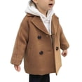 thumbnail image 3 of CPNG Toddler Little Boys Girls Double Breasted Trench Coat Dress Coats Warm Lapel Long Trench Coats Outerwear with Pockets(Khaki,7-8 Years), 3 of 4