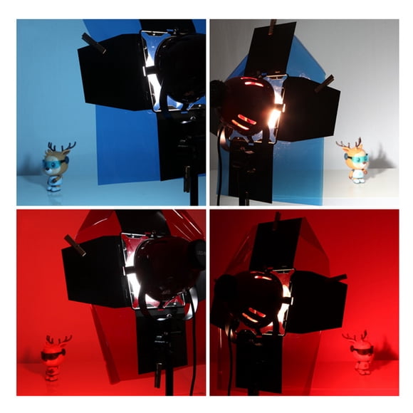 OULII 5PCS Color Filter Paper Light Diffuser Film for Advertising Purposes in White Dark Red Green Blue