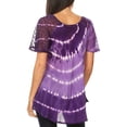 thumbnail image 2 of Sakkas Aline Women's Short Sleeve Casual Light Loose Scoop Neck Top Blouse Shirt - 19210-DarkPurple - One Size Regular, 2 of 5