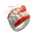 thumbnail image 2 of Creative Alternative Ring Teeth Tongue Shape Cartoon Plastic Ring Suitable For Boys And Girls Modeling (Two Styles Available Pink), 2 of 4