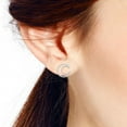 thumbnail image 5 of AeraVida Crescent Moon Outline Sterling Silver Post Stud Earrings, 5 of 5