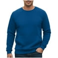 thumbnail image 4 of Atogsazn Men's Sherpa Lined Sweatshirts Fleece Pullover Long Sleeve Basic Sweatshirt Warm Crewneck Winter Clothes Tops 03-Blue XXL Fashion, 4 of 9