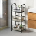 thumbnail image 5 of 3-Tier Free Standing Open Shelf, Adjustable Feet Metal Storage Tower for Bathroom, Kitchen, Living Room, 5 of 8