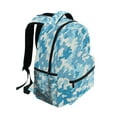 thumbnail image 2 of Blue Camouflage Pattern Stylish Large Backpack 15L Self-Standing Durable Twill for School, Office and Travel Use, 2 of 9
