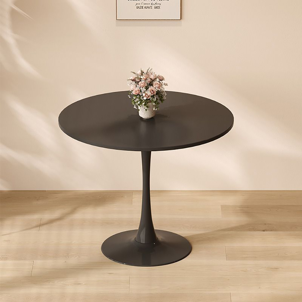 Miniyam 31.5" Round Dining Table for 2-4, Small Modern Kitchen Table with Black Pedestal Base