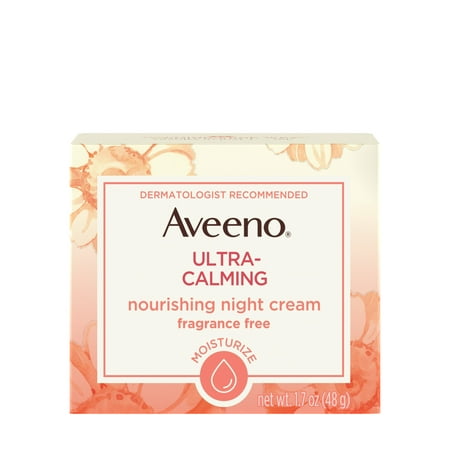 Aveeno Ultra-Calming Nourishing Night Cream for Sensitive Skin, 1.7 (Best Glutathione Skin Whitening Cream)