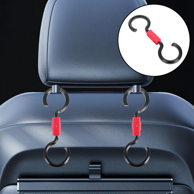 BESTYASH 2Ud Gancho Para Asiento Trasero Auto Rojo Para Optimizar Espacio Y Organizar Bolsos Y Prendas