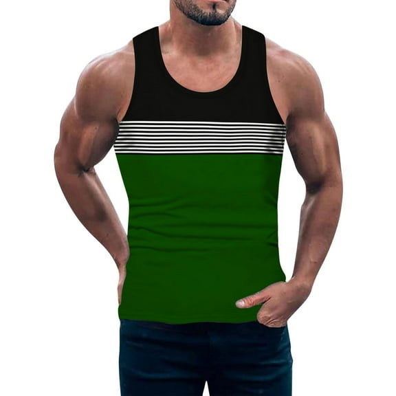 Sngxgn Men's Workout Tank Tops Gym Sleeveless T-Shirts Fitness Bodybuilding Shirts(Army Green,XL)
