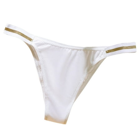 Bigersell Bikini Underwear for Women Clearance Womens Thong Underwear Thong Panty Style P-338 Nylon Brief Panties Thong Panties Briefs Mid Waist Women s Briefs White S