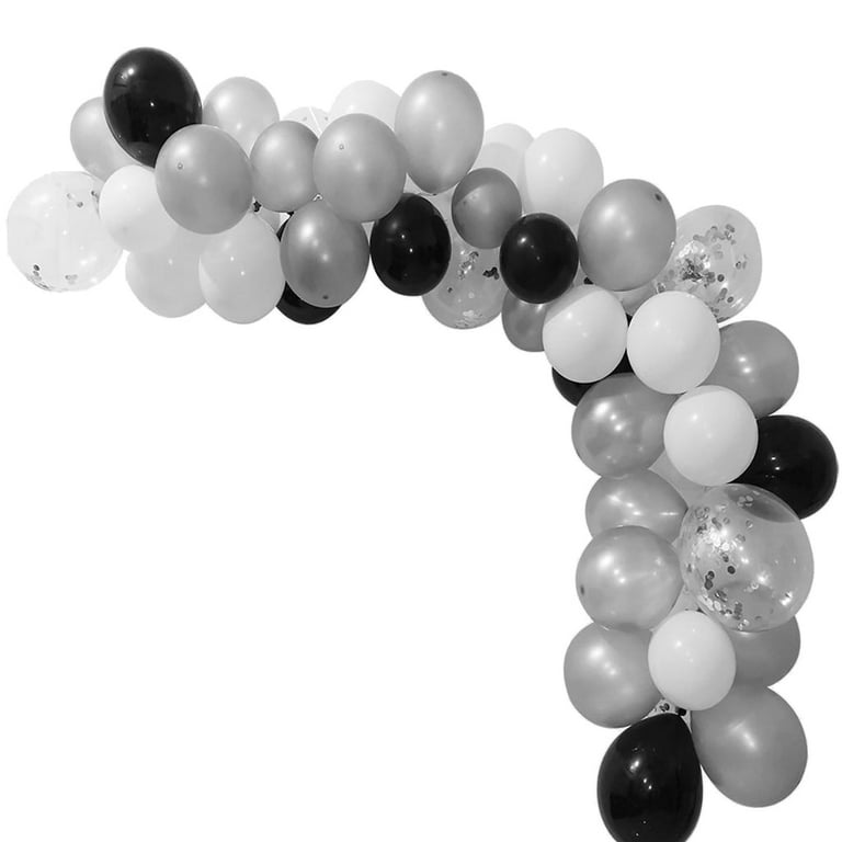 Balloon Garland Party Pack, Assorted Sizes, 110-Piece - Silver/White