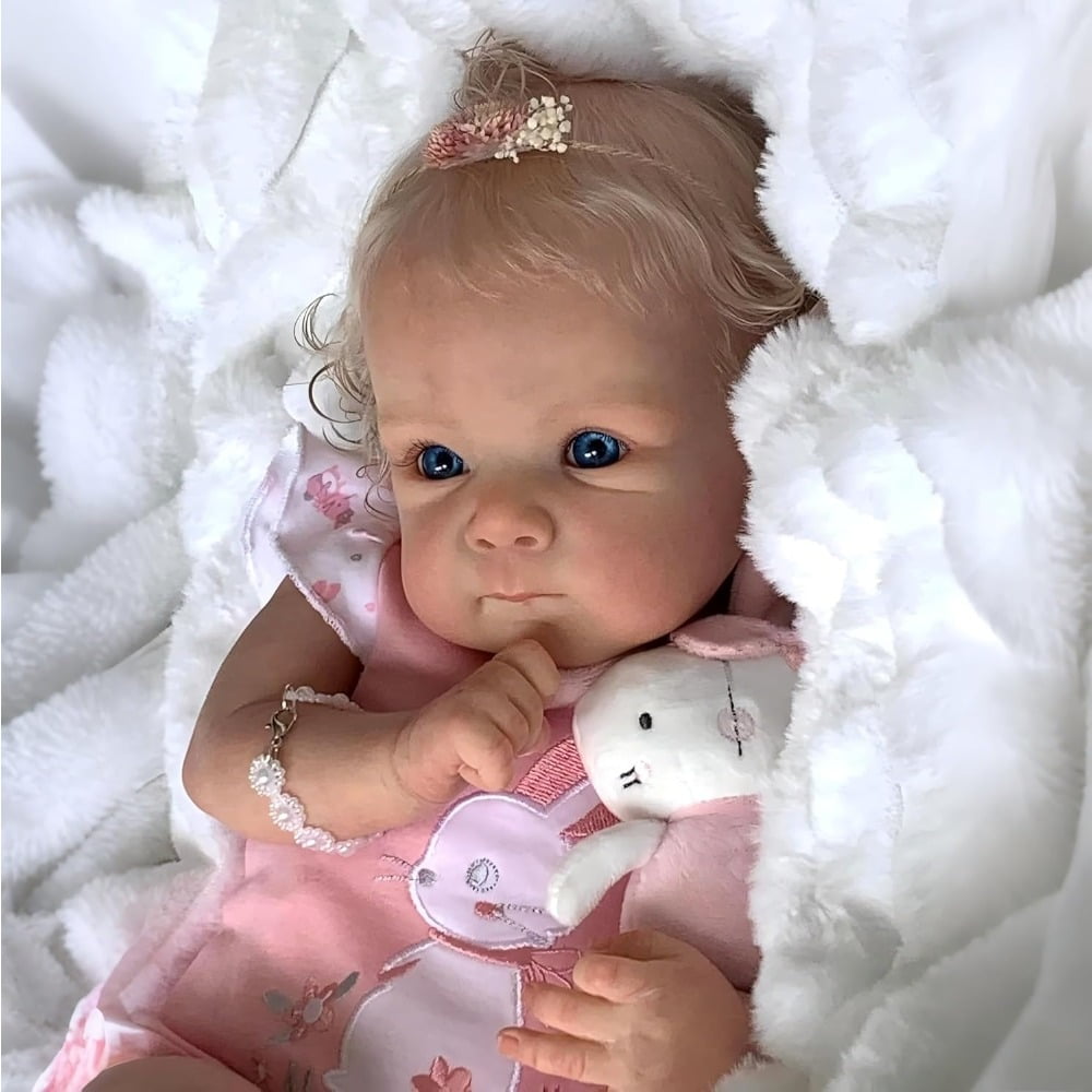 Reborn Baby Doll Girl 20inch 50cm  Baby Doll Realistic Newborn Doll Toy for Ages 3+ (Pink Outfit Sleeping Doll)