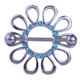 thumbnail image 1 of Anillo de pezón con diamantes de imitación en forma de flor hueca, piercing antialérgico, joyería para el cuerpo (azul), 1 of 5