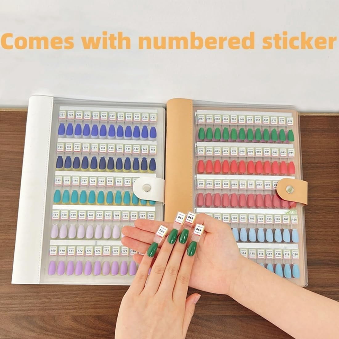 Magnetic Nail Swatches Book, 120/180/240 Nail Color Display Book, Magnet Blank Nail Organizer Storage, with Transparent Nails, Nail Art Salon Design Display Booklet for Manicurist (white,240Pc)
