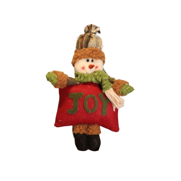 Colgante pequeño de Navidad, muñeco de nieve con diseño de alce, adorno de tela, escritorio, figurita colgante ligera, juguete de año para Kits de decoración para fiestas ALEGRÍA/Muñeco de nieve Yuarrent HA069874-05
