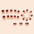 thumbnail image 3 of 24pcs per Box Medium - square Nails - Autumn and Winter Coffee - colored Gradient Wearable Nail Art, High - end Nude and Versatile Shiny Coffee - colored Nail Art, 3 of 4