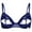 Navy Blue, variant on Women Sheer Lace Floral Portrait Open Tip Bra Unlined Push-up Bralette Underwear Nightwear Navy Blue S