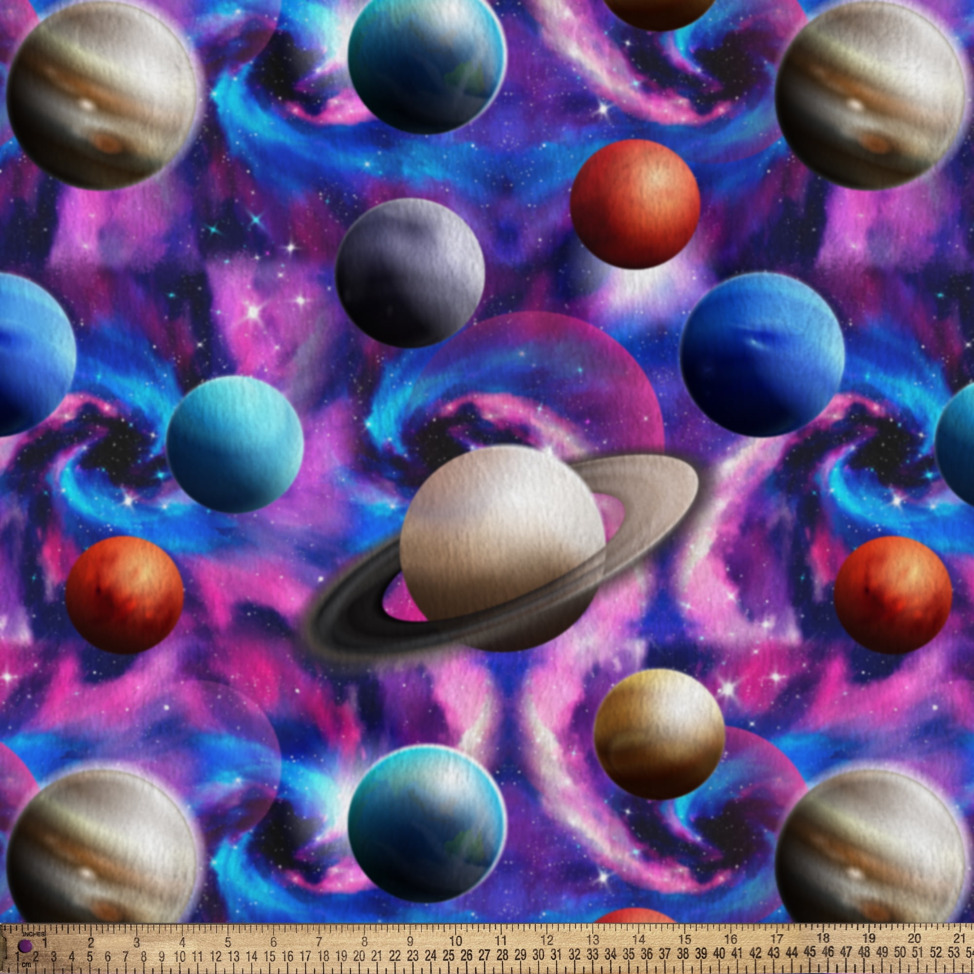 Mainstays 1.5 Yards 100% Polyester Brushed Fleece Our Universe, Multi-color, 60" Wide for Crafts
