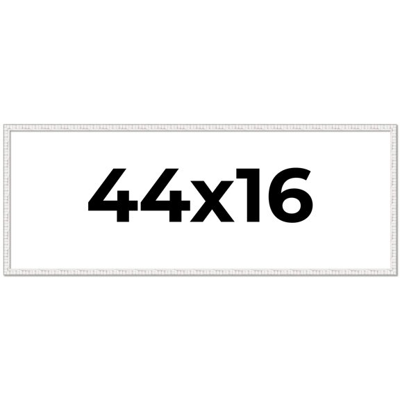 44x16 Frame White Real Wood Picture Frame Width 0.75 inches | Interior Frame Depth 0.5 inches |