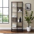thumbnail image 4 of Modern Industrial Metal and Wood Bookcase in Gray Wash, 4 of 5