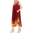 thumbnail image 3 of Sakkas Sundari Caftan Tank Dress / Cover Up - Chocolate / Gold - One Size, 3 of 5