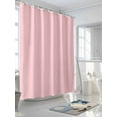 thumbnail image 3 of Soild Color Shower Curtain, Pink Waterproof Shower Curtain Set with 12 Hooks Lightweight Washable Fabric Shower Curtains for Bathroom 36x72 Inches, 3 of 6