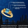 thumbnail image 2 of Gem Stone King 18K Yellow Gold Plated Silver Swiss Blue Topaz and Yellow Sapphire Filigree Style 3 Stone Ring for Women (2.53 Cttw, Oval 8X6MM and 6X4MM) (Size 9), 2 of 6