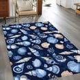 thumbnail image 3 of Summer Watercolor Style Washable Area Rugs 4'x6', Blue Ocean Brown Shell Nautilus Low Pile Throw Living Room Rug Non-Slip Sturdy Edge Binding Carpet for Indoor Entryway Bedside Kitchen, 3 of 9