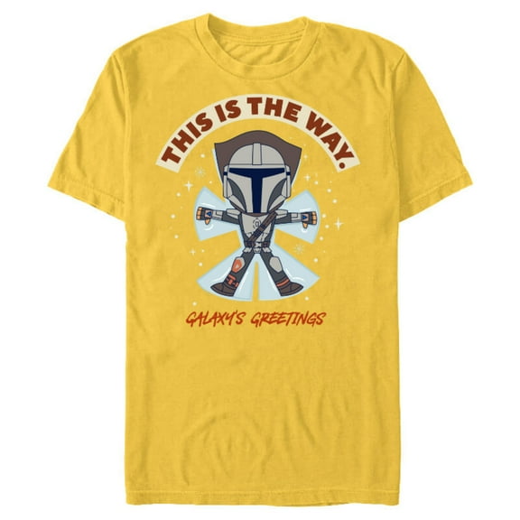 Star Wars The Mandalorian The Is The Way Galaxy’s Greetings Standard - Short Sleeve Blended T-Shirt for Adults – Customized-Yellow