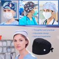 thumbnail image 2 of Langgg 6 Pieces Working Caps Doctors Gourd-shaped Long-time Service Pure Color Dull Polish Button Assorted Colors Unisex Operating Hats Blue adjustable black Buckles, 2 of 6