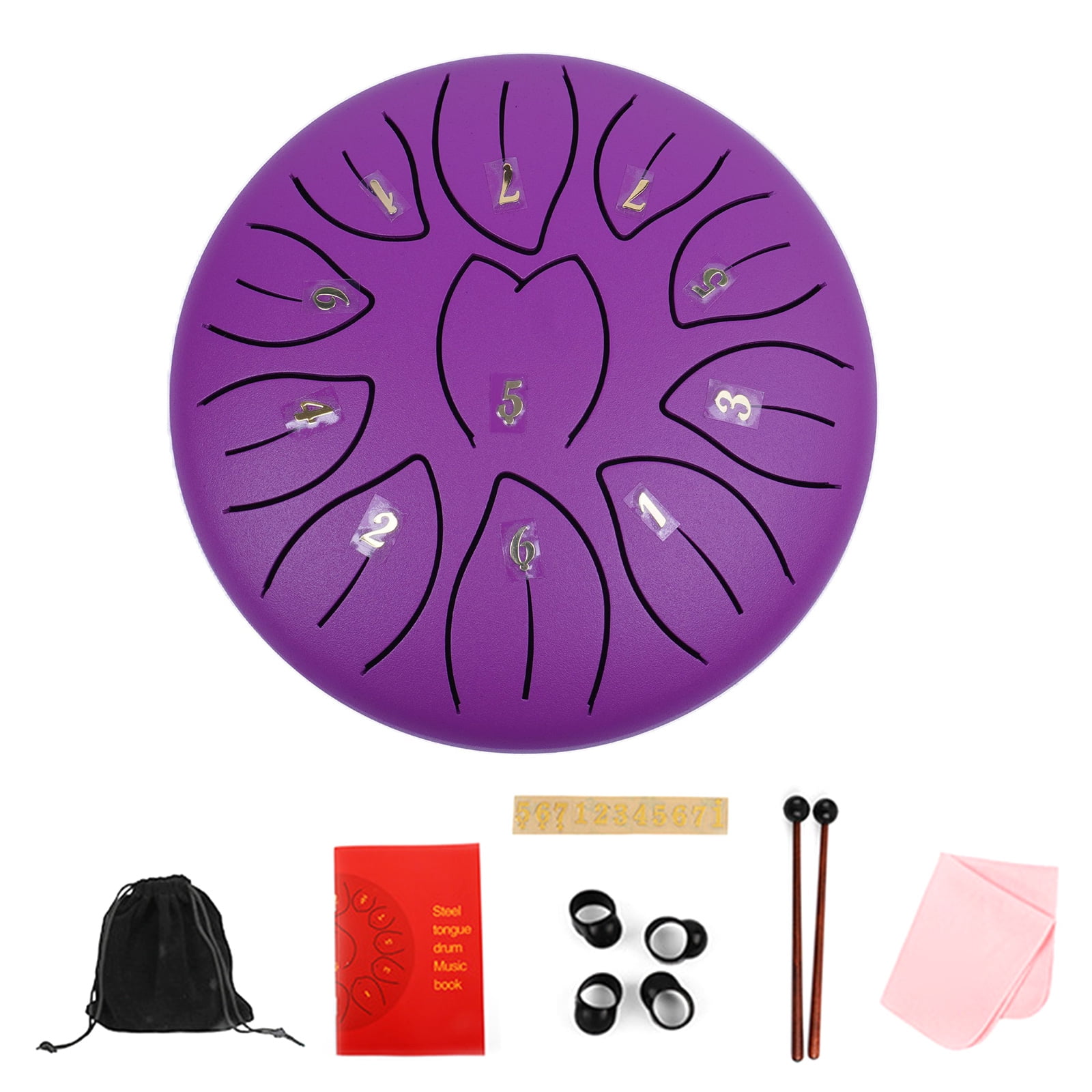 11 Tone Small Steel Tongue Drum Percussions Instrument Handpans Drum Ethereal Drum for Meditations Healing Concert Yoga