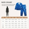 thumbnail image 4 of Honeii A Blue Glitter Print Women's Pajama Sets Long Sleeve Button Down Sleepwear Nightwear Soft Pjs Lounge Sets 2PCS-Medium, 4 of 7