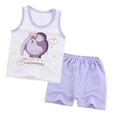 thumbnail image 4 of Sets de Chaleco de Cuello sin Estampado de Dibujos Animados con Pantalones Cortos para Niños 70 CUTICAT traje de verano para niños, 4 of 8