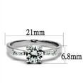 thumbnail image 2 of Rhodium Brass Ring with AAA Grade CZ in Clear for Women Clear Stone Color Style 3W1339 Size 6, 2 of 4