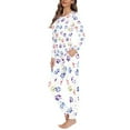thumbnail image 2 of FOR U DESIGNS Aestheic Dog Footprint Pajamas Sets for Women 2PCS Size 6XL Pj Set for Women Long Pants with Pockets Sleepwear Sets for Women with Long Crew Neck Tops, 2 of 6