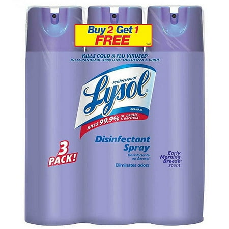 Lysol Early Morning Breeze Scent Disinfectant Spray Buy 2 Get 1 Value Pack (33% Savings)