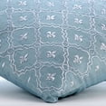 thumbnail image 3 of Cushion Cover Custom, Light Blue Pillow Shams, Lattice Trellis Embroidered French Toile Pillow Shams, 24x24 inch (60x60 cm) Pillow Shams, Square Silk Pillow Sham - French Nautical, 3 of 4