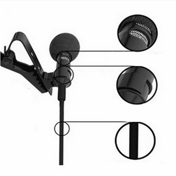 XZNGL Mini Microphone Condenser Microphone Clip on Lapel Microphone Hands Free Wired Condenser Mini Lavalier Mic 3.5Mm
