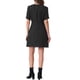 thumbnail image 3 of Vestido de Tweed para Mujer INSPIRE CHIC, Cuello Redondo, Mangas Cortas, Elegante, Largo hasta la Rodilla, Talla XS, Negro, 3 of 6