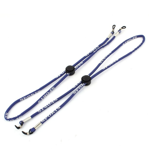 Letters Print Adjustable Eyeglasses Rope Neck Cord Glasses Retainer Blue 2 Pcs
