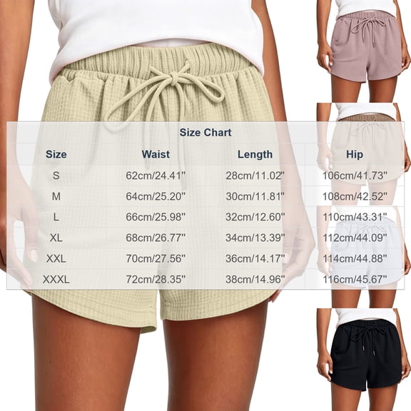 FchengtaiS Women's Waffle Shorts High Waisted Summer Workout Lounge Shorts with Pockets