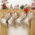 thumbnail image 3 of Christmas Stockings Linen Large Original Stockings for Family Home Decor Hanging Ornament Gift, 3 of 7