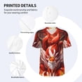 thumbnail image 3 of KLL Red Leaf Flame Fox for Men's Baseball Shirts,Short Sleeve Casual Shirts Button Down Shirt for Men Beach Summer Wedding Shirt-XX-Large, 3 of 7