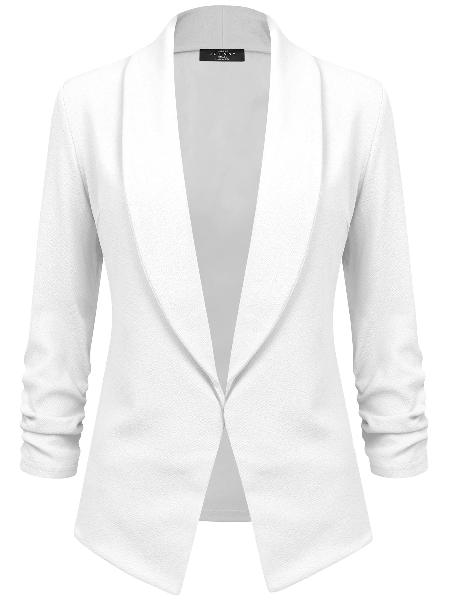 Made by Johnny Women's 3/4 Sleeve Blazer Open Front Cardigan Jacket ...