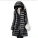 thumbnail image 4 of Chaqueta de plumón ligera y de moda con capucha y corte ajustado de longitud media para mujer de otoño e invierno, talla grande, 4 of 6