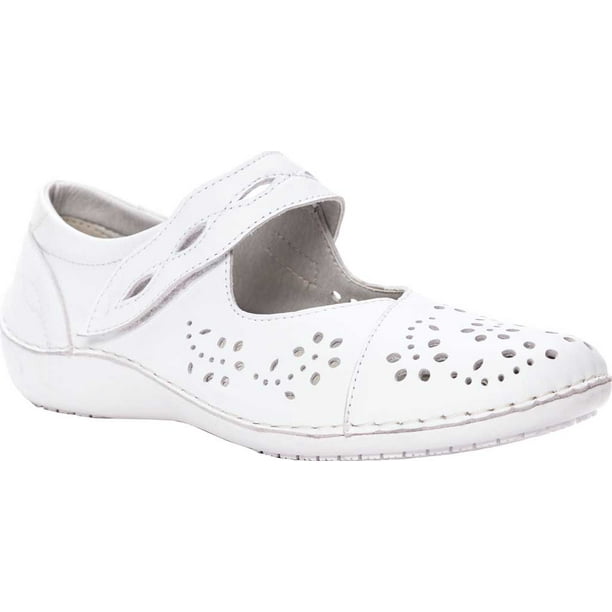 Propet Women S Propet Calista Mary Jane White Full Grain Leather 6 5 B Walmart Com Walmart Com